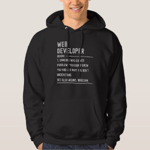Veste À Capuche La définition du développeur Web Shirts Funny Titr