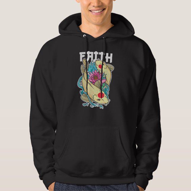 Veste À Capuche La Foi Aime Koi Fish Yin Et Yang (Devant)