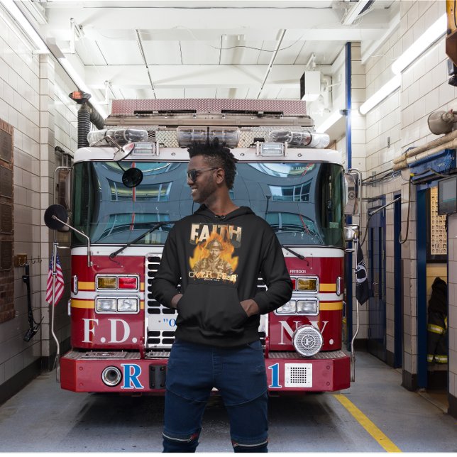 Veste À Capuche La foi au-dessus de la peur Pompier La foi chrétie (Créateur téléchargé)