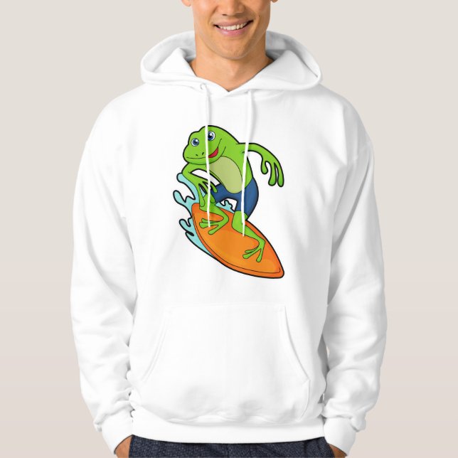 Veste À Capuche La grenouille comme surfeur avec Surfer (Devant)
