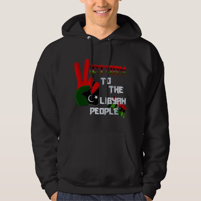 Veste À Capuche La Libye - cadeaux d'illustration de victoire de (Devant)
