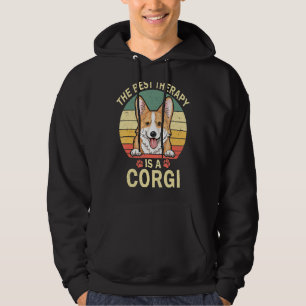 Veste À Capuche La Meilleure Thérapie Est Un Corgi Vintage Papa Ma