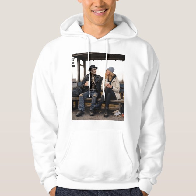 Veste À Capuche “La mort ne rate jamais le café ☕💀” (Devant)