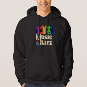 Veste À Capuche La Musique Est Ma Vie Avec Guitariste, Chanteur, P