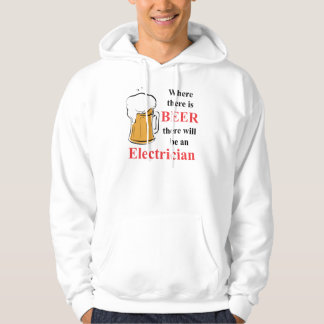 Veste À Capuche Là où il y a bière - électricien