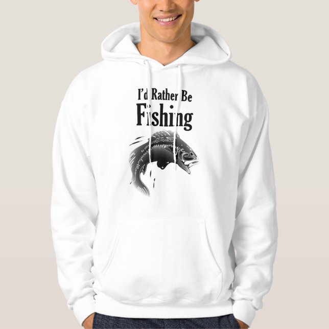 Veste À Capuche la pêche plutôt que le poisson (Devant)