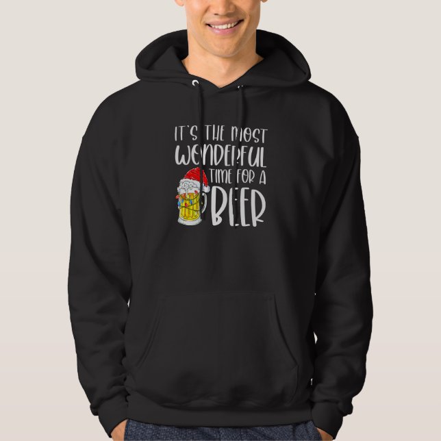 Veste À Capuche La Plus Merveilleuse Période Pour Une Bière Noël M (Devant)
