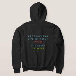 Veste À Capuche La programmation est une réflexion, pas une saisie