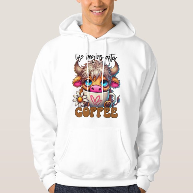 Veste À Capuche La vie commence après le café  (Devant)