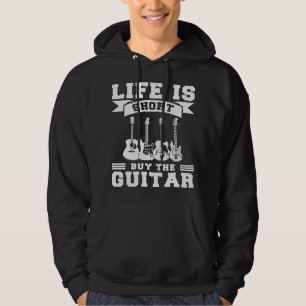 Veste À Capuche La vie est courte Acheter la Guitare Mens Graphic
