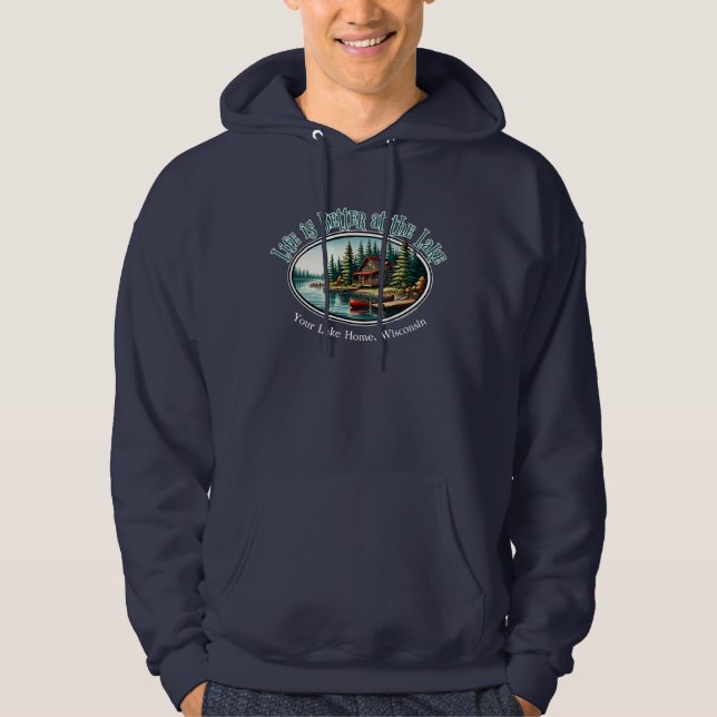 Veste À Capuche La vie est meilleure au lac (Devant)