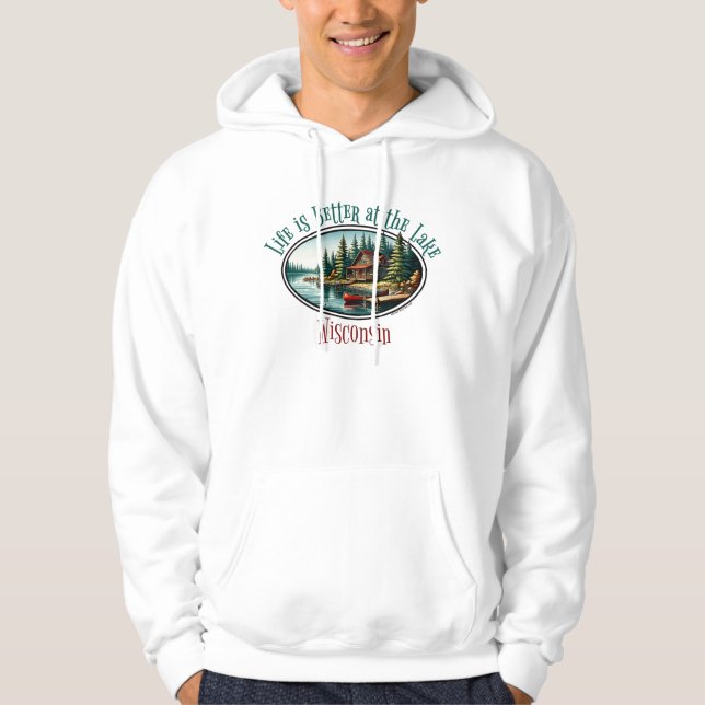 Veste À Capuche La vie est meilleure au lac (Devant)