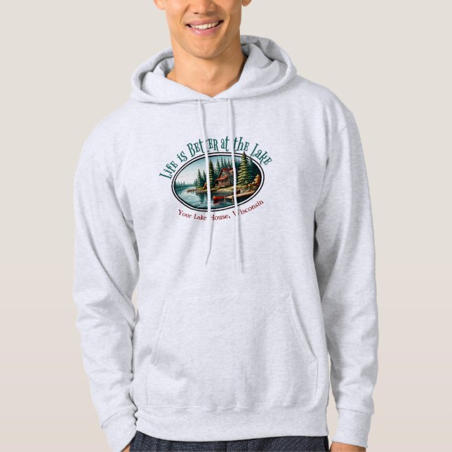 Veste À Capuche La vie est meilleure au lac (Devant)