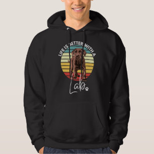 Veste À Capuche La Vie Est Meilleure Avec Lab Chocolate Lab Retro
