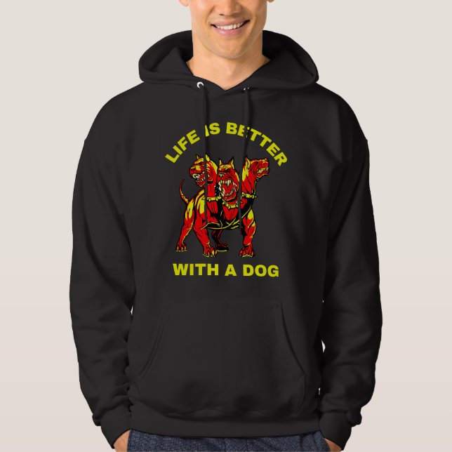 Veste À Capuche La vie est meilleure avec un chien (Devant)