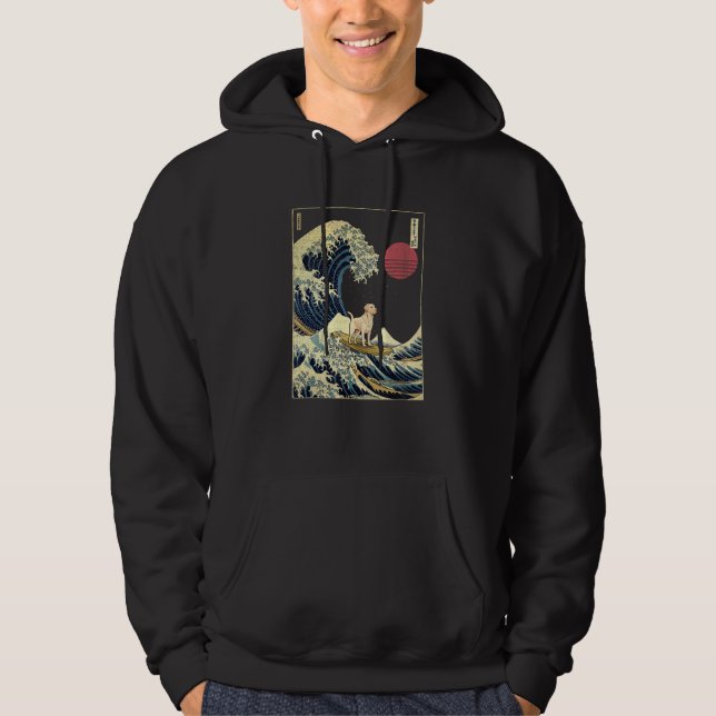 Veste À Capuche Labrador Retriever Japanese Kanagawa Wave  Surf Do (Devant)
