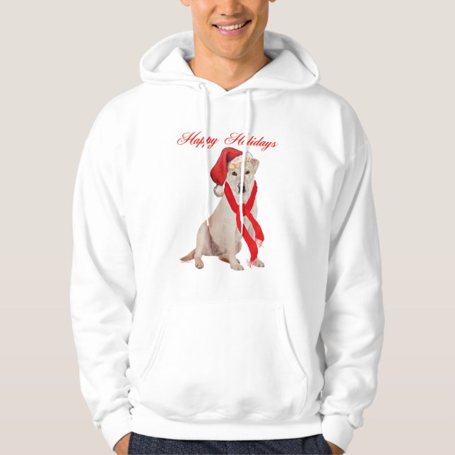 Veste À Capuche Labrador Retriever jaune de Noël (Devant)