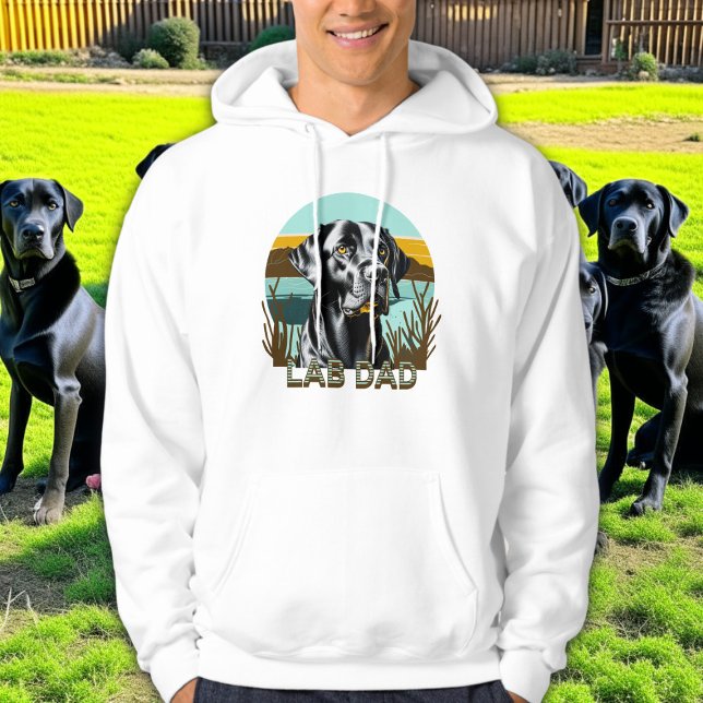 Veste À Capuche Labrador Retriever Noir | Papa Lab (Créateur téléchargé)