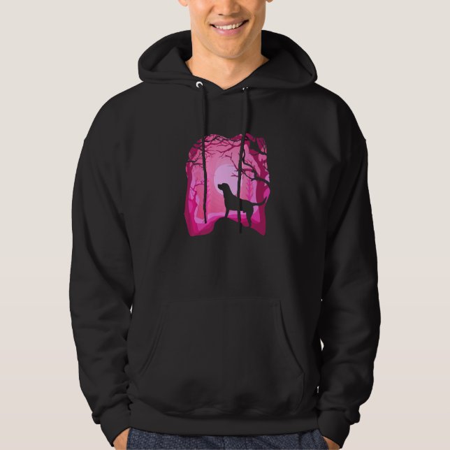Veste À Capuche Labrador Rétro Chien Labrador Rose (Devant)