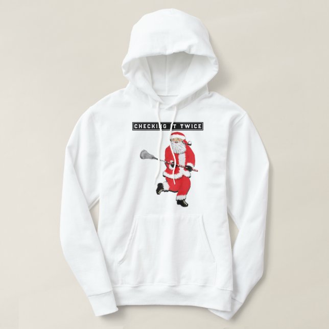 Veste À Capuche Lacrosse La Vérifie Deux Fois T-shirt (Design devant)