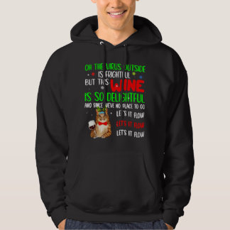 Veste À Capuche Laissez-le couler Chat moche Boire Vin Joyeux Noël