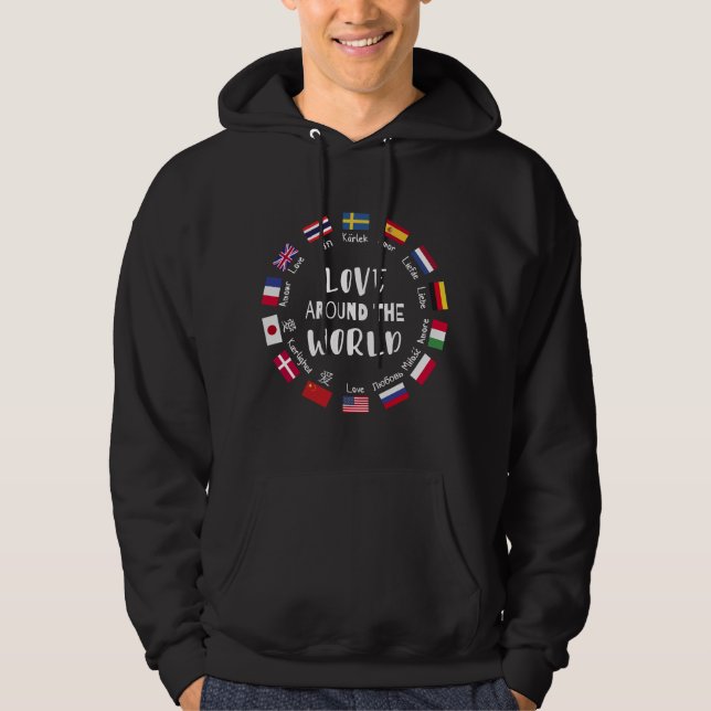 Veste À Capuche L'amour autour des langues du monde  (Devant)