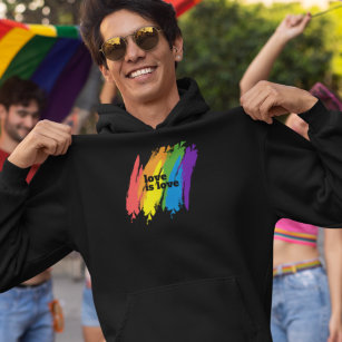 Veste À Capuche L'amour de fierté est amour LGBT Arc-en-ciel