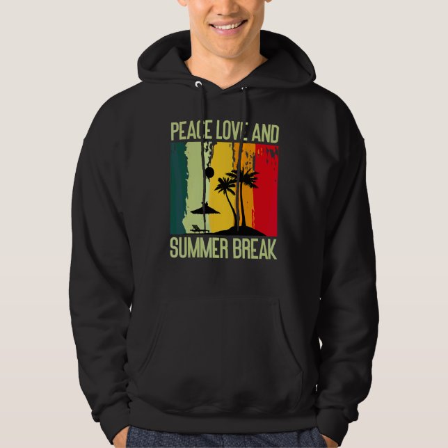 Veste À Capuche L'Amour De La Paix Et La Pause Été (Devant)