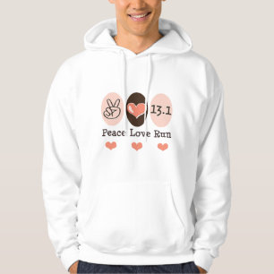 Veste À Capuche L'amour de paix courent demi de sweatshirt du