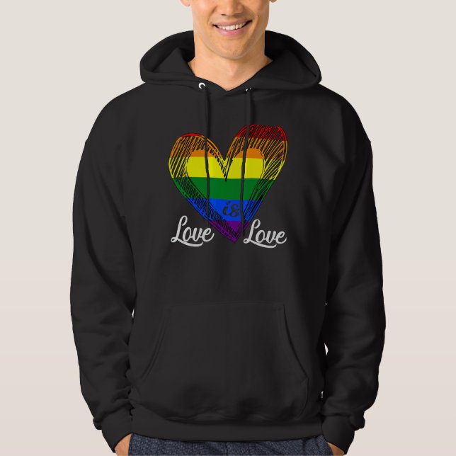Veste À Capuche L'Amour Est Amour Coeur Lgbt Pride Gay Lesbian (Devant)