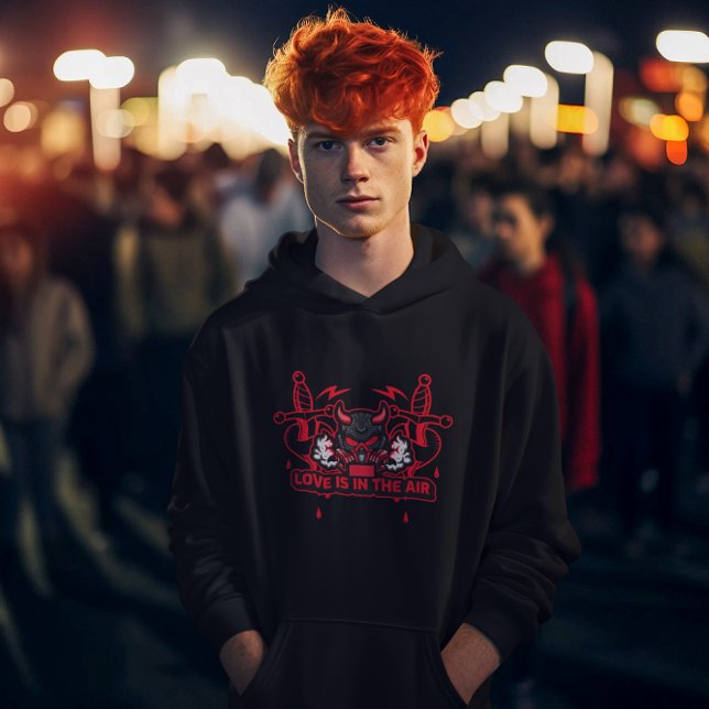 Veste À Capuche L'amour est dans le Masque du gaz de l'air, Journé (Créateur téléchargé)