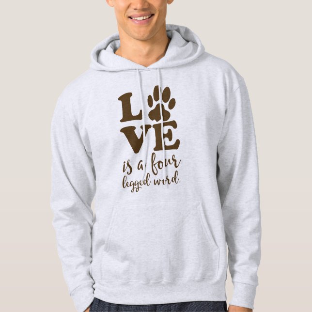 Veste À Capuche L'amour est un amoureux des animaux à jambes du (Devant)