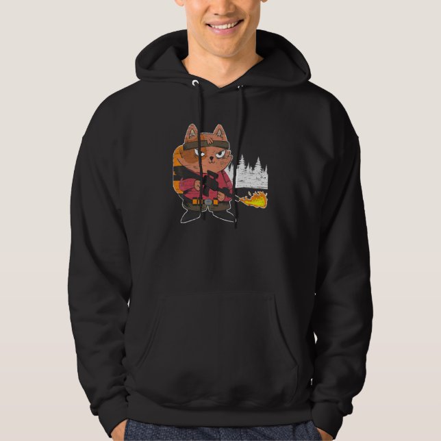 Veste À Capuche Lance-flammes   Lance-flammes Chaud Brûle Chat (Devant)