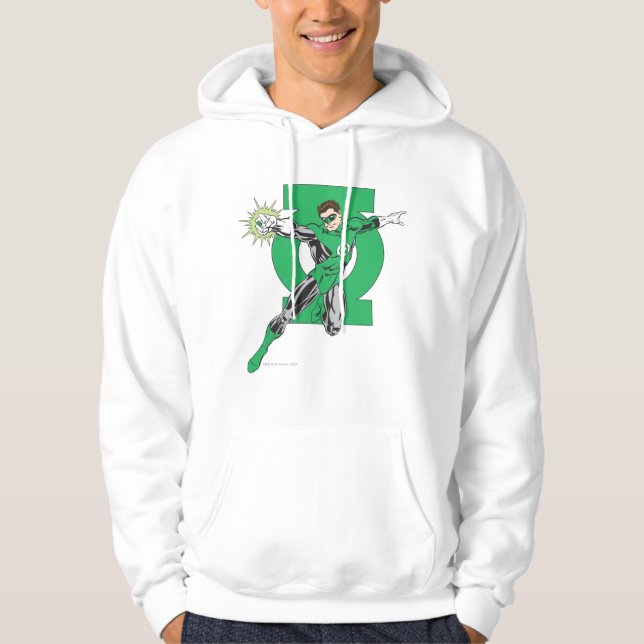 Veste À Capuche Lanterne verte avec Arrière - plan de logo (Devant)