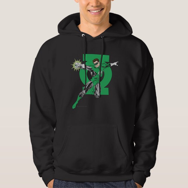 Veste À Capuche Lanterne verte avec Arrière - plan de logo (Devant)