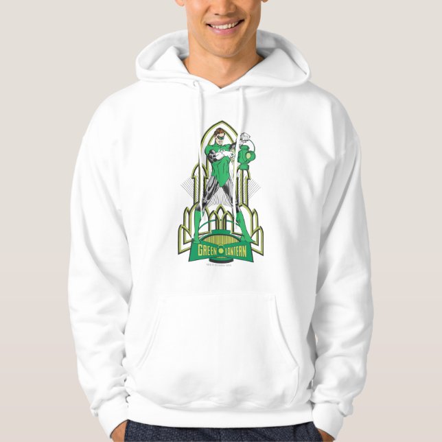 Veste À Capuche Lanterne verte sur arrière - plan décoratif (Devant)