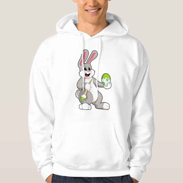 Veste À Capuche Lapin à la peinture avec l'oeuf (Devant)