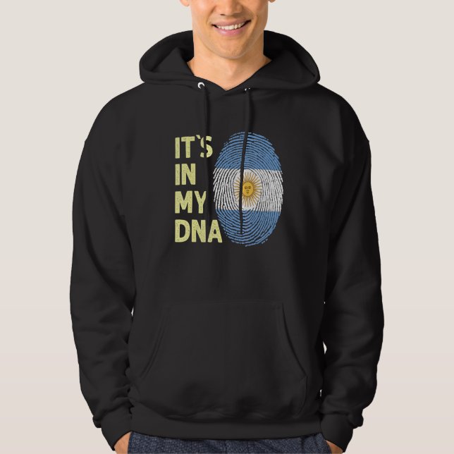 Veste À Capuche L'Argentine Dans Mon Adn Argentine Drapeau Équipe  (Devant)