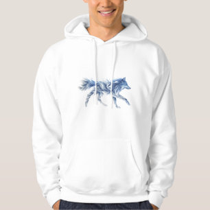 Veste À Capuche L'art Abstrait du loup : Illustration géométrique 