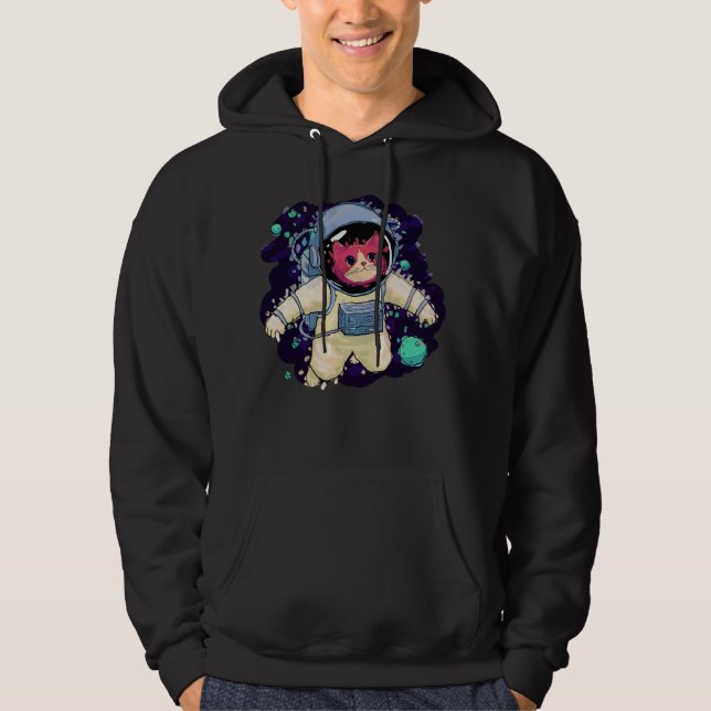 Veste À Capuche L'astronaute Chat coloré (Devant)