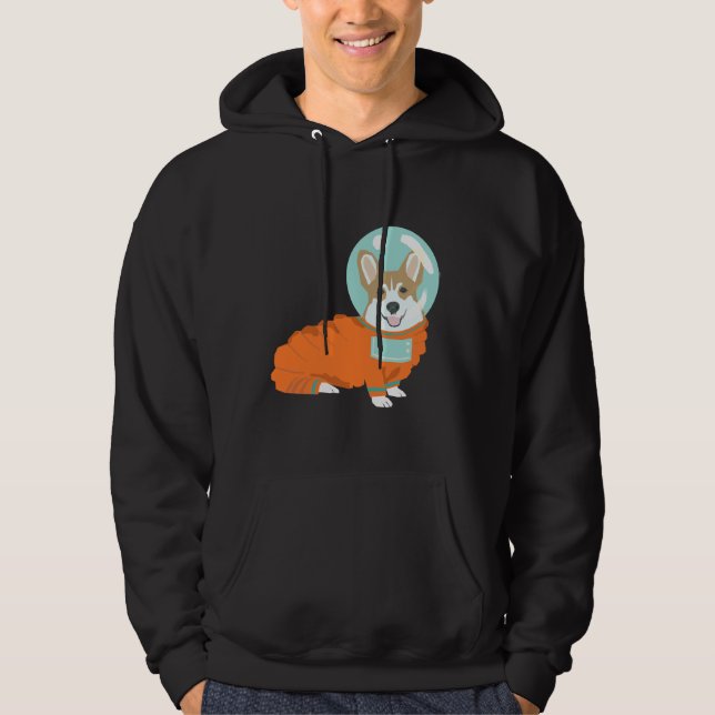 Veste À Capuche L'Astronaute De L'Espace Extérieur Corgi Mange Chi (Devant)