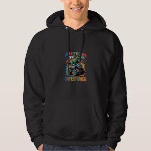 Veste À Capuche L'autisme est mon superpouvoir Dino T Rex Monstre 