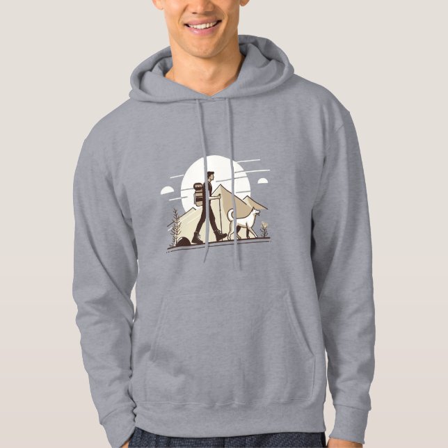 Veste À Capuche L'aventure attend - Randonneur et chien (Devant)