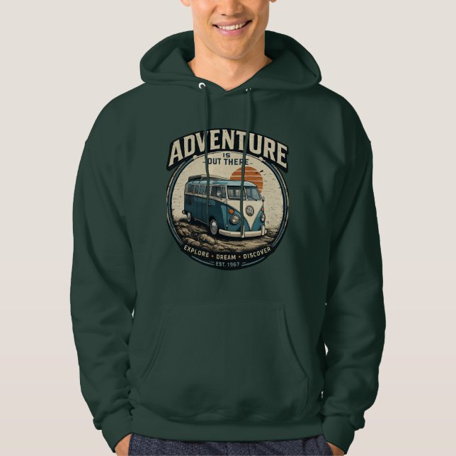 Veste À Capuche L'Aventure Est Là-Bas – Graphique de Fourgonnette  (Devant)