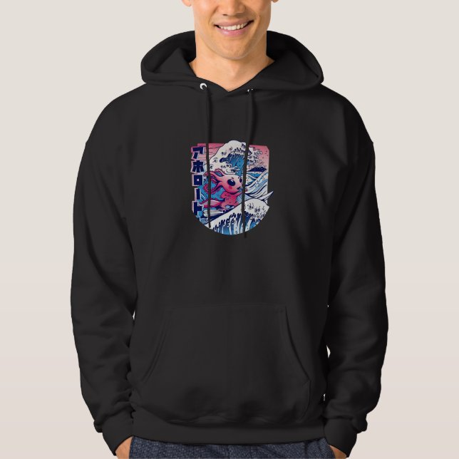 Veste À Capuche L'Axolotl Fait du Surf (Devant)
