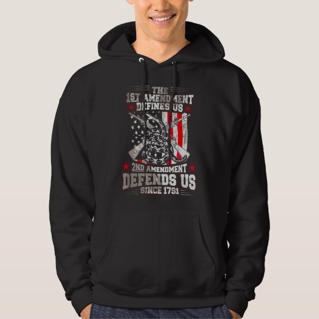 Veste À Capuche Le 1er amendement nous définit ! 2e amendement nou (Devant)