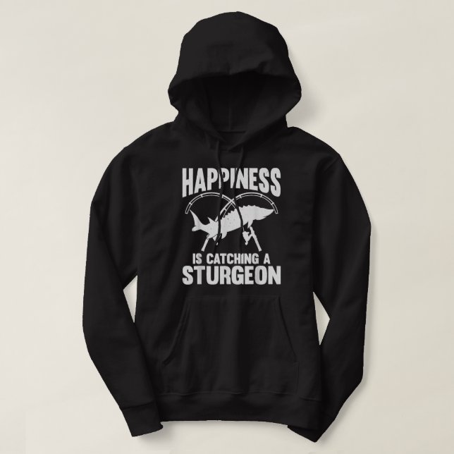 Veste À Capuche Le Bonheur Est D'Attraper Un Esturgeon (Design devant)