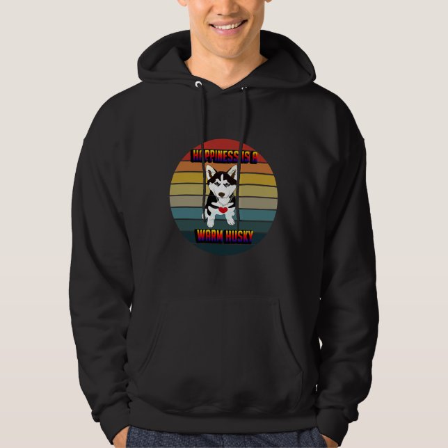 Veste À Capuche Le Bonheur Est Un Husky Chaud (Devant)