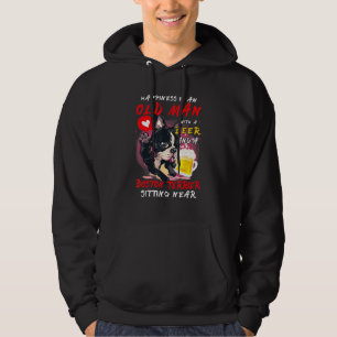 Veste À Capuche Le Bonheur Est Vieux Homme Avec Bière Boston Terri