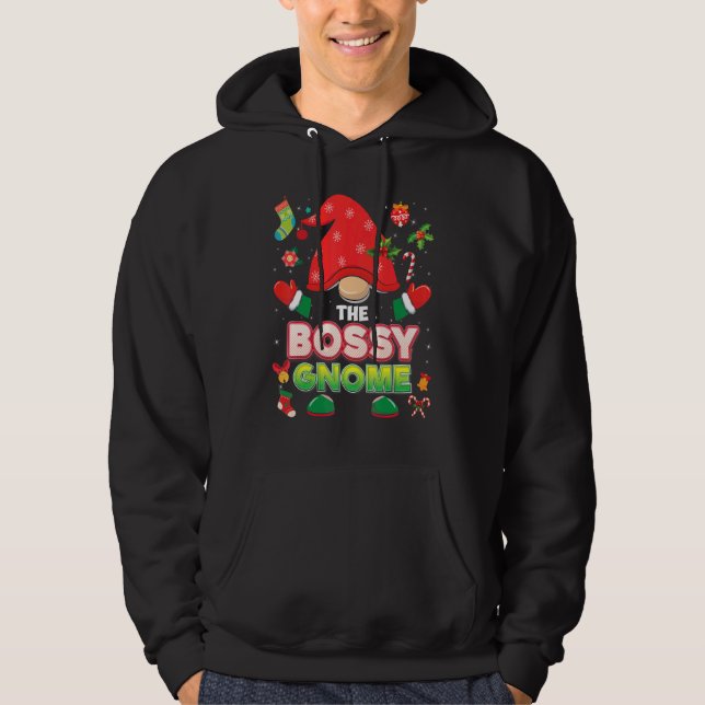 Veste À Capuche Le Bossy Gnome Correspondant Famille Joyeux Noël P (Devant)